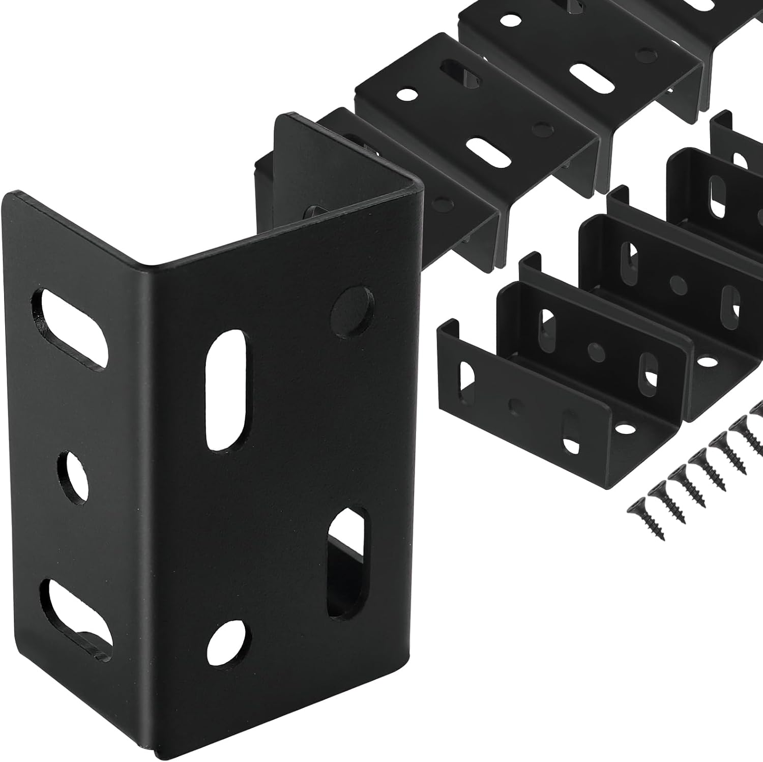 8 piezas de soporte de vinilo de acero al carbono resistente Q235 con recubrimiento en polvo negro para panel de cercado de vinilo para conexión de