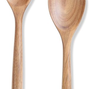 Cucharas de madera para cocinar, cucharas de madera cómodas de mango grueso de 12 pulgadas, utensilios de cocina de madera para agitar, raspar, Cucharas de madera para cocinar, cucharas de madera cómodas de mango grueso de 12 pulgadas, utensilios de cocina de madera para agitar, raspar,