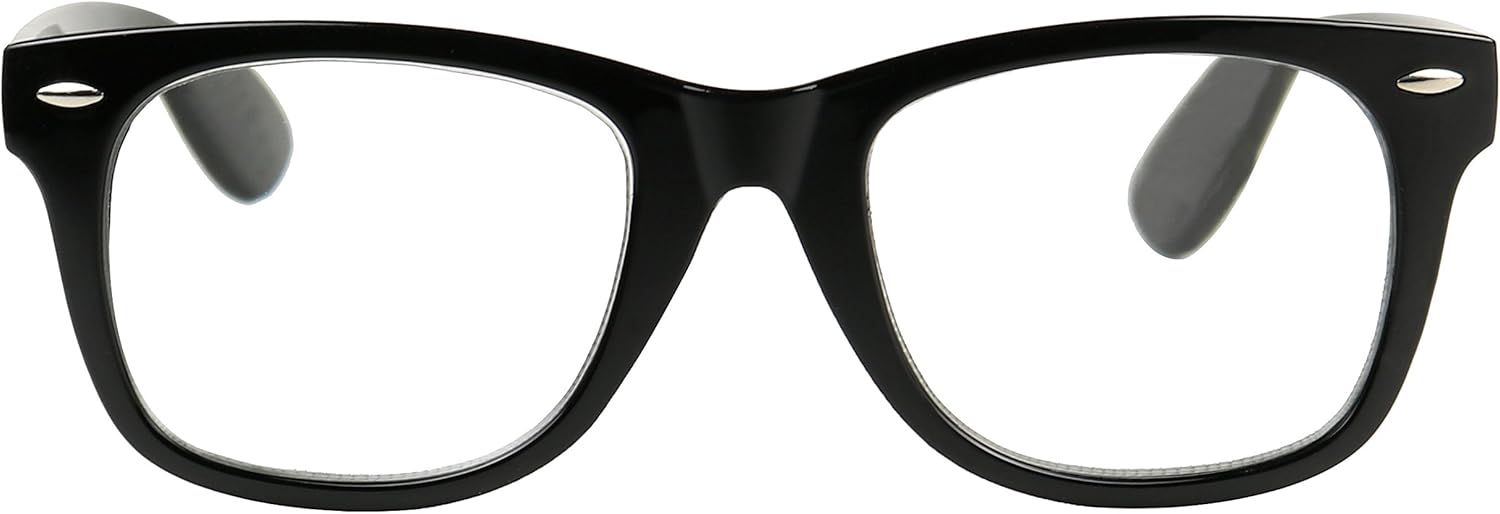 ShadyVEU Lentes ópticos redondos de lectura estilo clásico retro de los años 80 Vision Rx Black Tortoise Circular, paquete de 2 lectores multipack