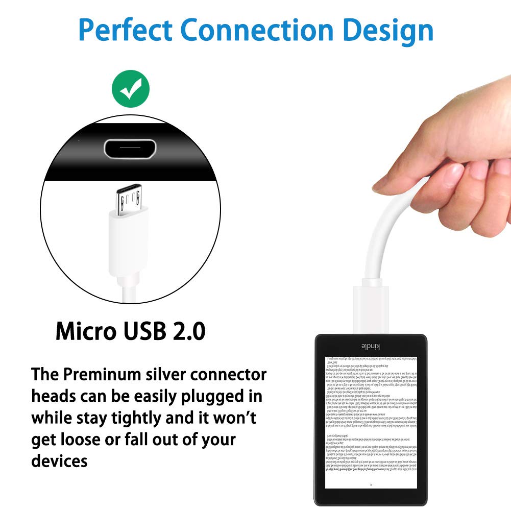Cable micro USB de 3 pies compatible con tablet Fire 6 7 HD 8 10 antiguas, Samsung Galaxy Tab A, E, S2, 3, 4, S 7.0 pulgadas, 8.0 pulgadas, 9.6