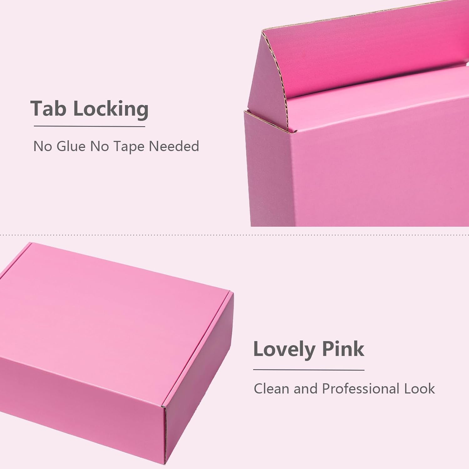 Cajas de envío de 9 x 6 x 4 pulgadas, paquete de 25 cajas de correo de cartón corrugado rosa para pequeñas empresas, bonitos artículos de embalaje