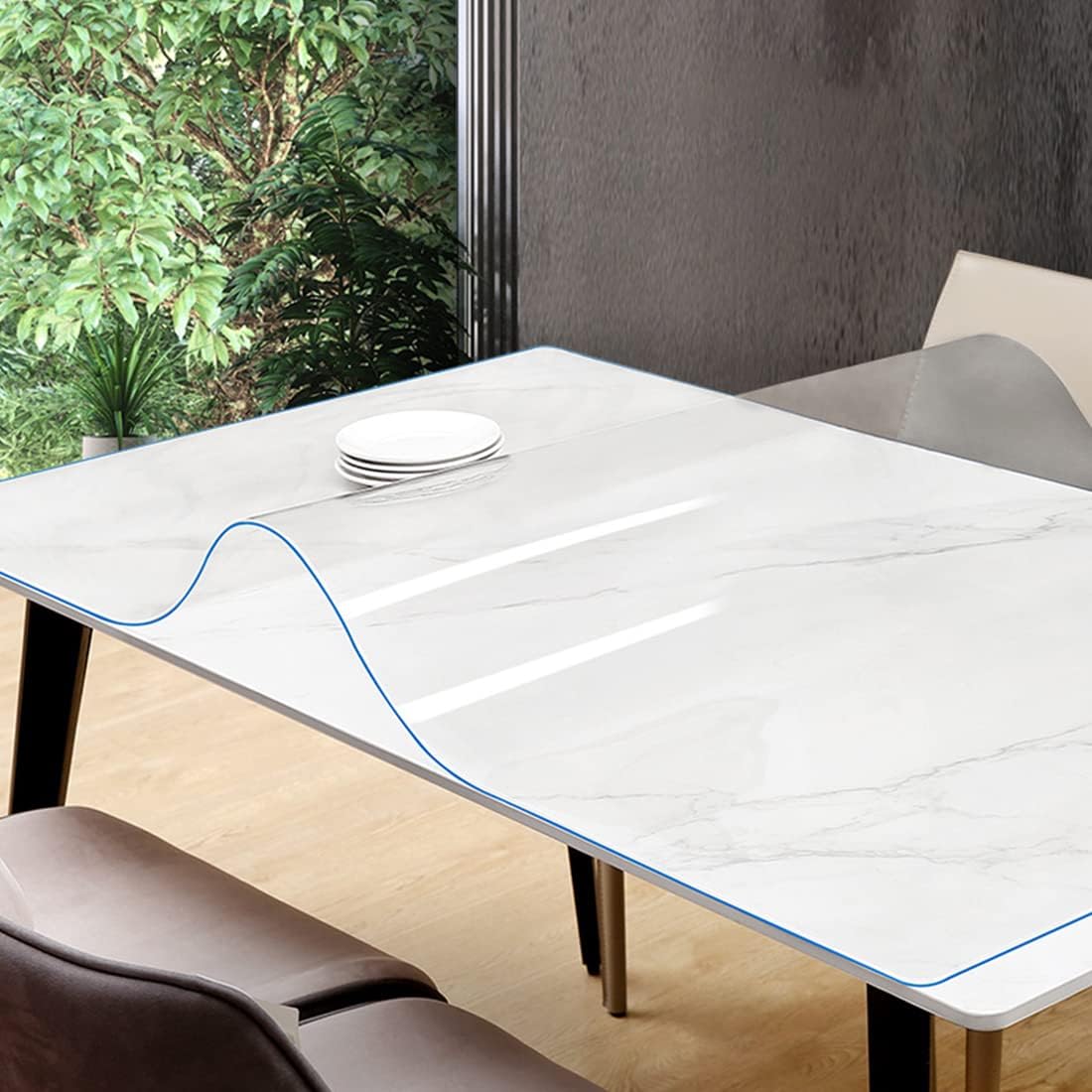 Protector transparente de mesa de escritorio de oficina de 8 x 36 pulgadas, protector de escritorio resistente, protector de superficie de estante,