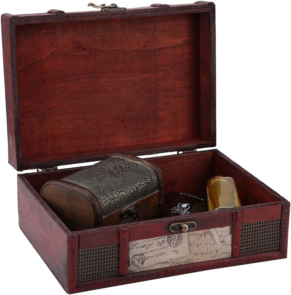 Caja de recuerdos vintage, cajas de cigarros vacías estilo antiguo, decoración exhibiciones de manualidades, almacenamiento de fotos de madera para