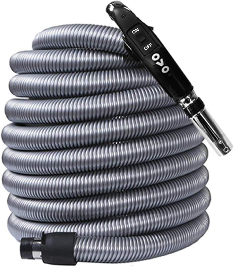 OVO Aspiradora central universal de 30354050 pies, control de interruptor de bajo voltaje en el mango, se adapta a la mayoría de entradas, a prueba