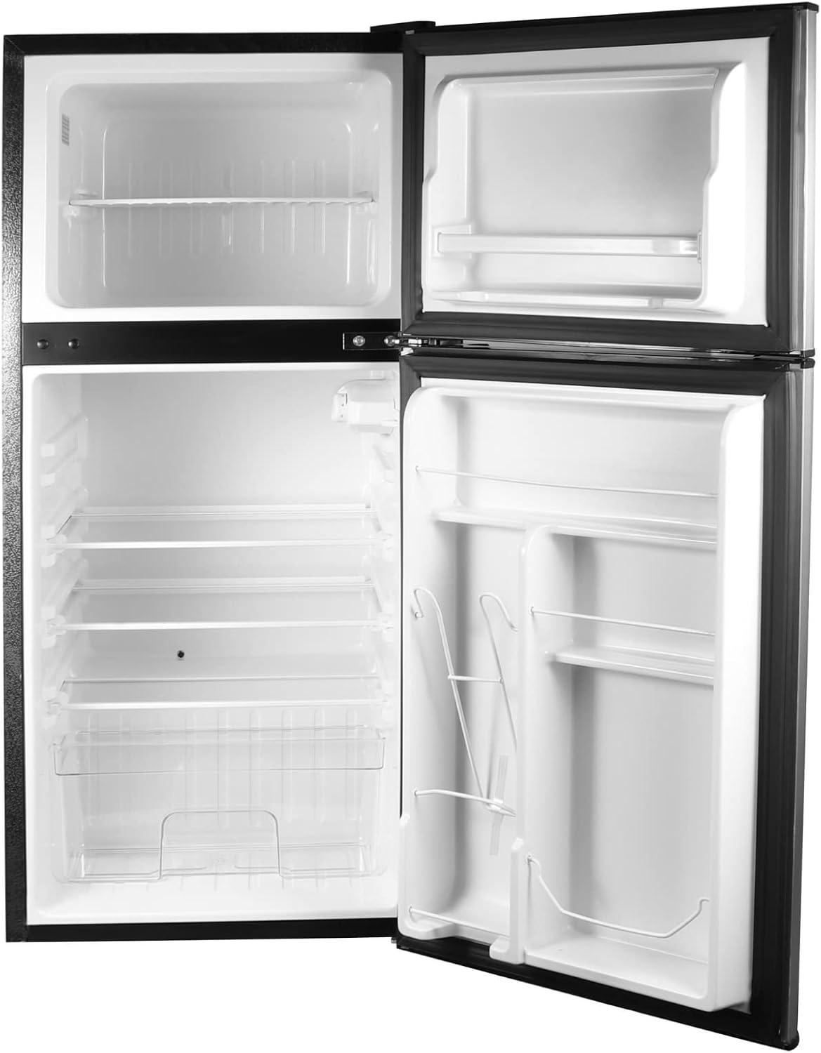 Equator Advanced Appliances Conserv Refrigerador compacto de 2 puertas de 19 pulgadas de acero inoxidable 4.5cf puerta reversible 110V