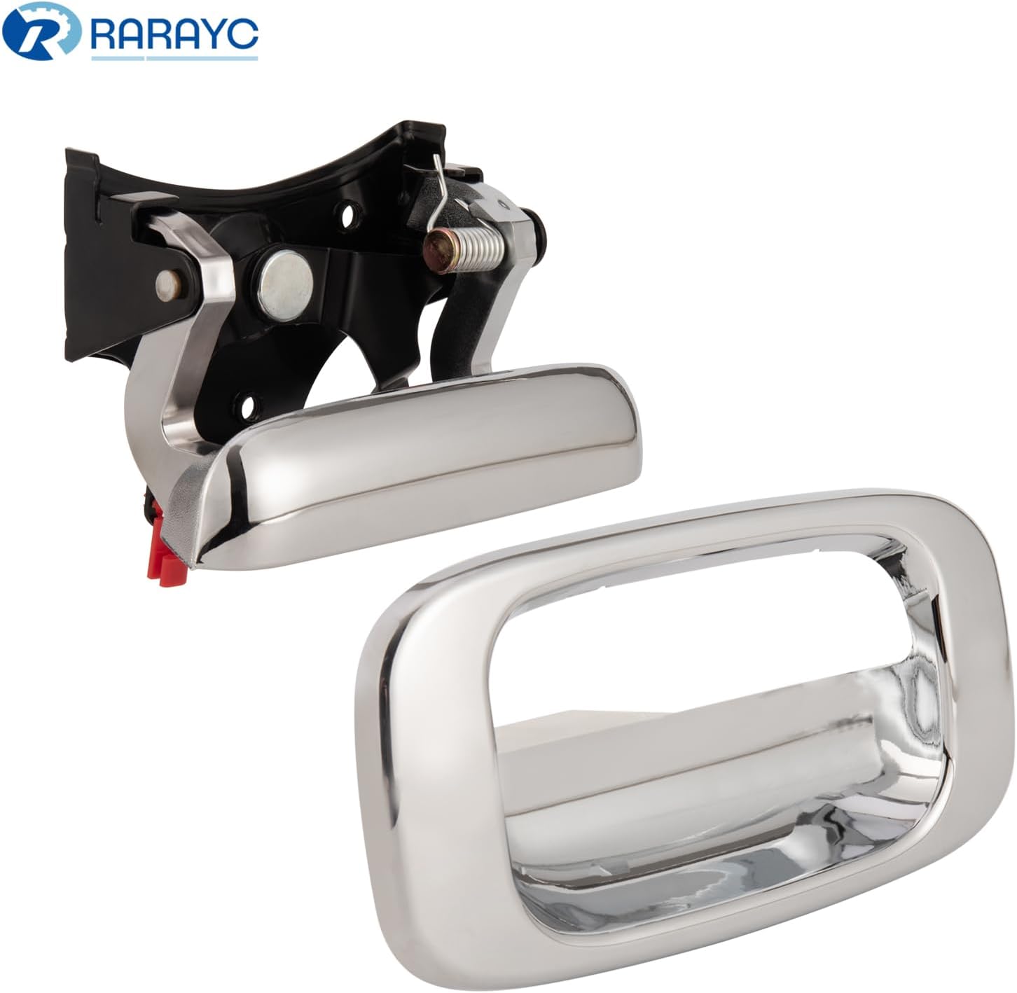 RARAYC Manija de puerta trasera y bisel cromados  Reemplazo para Chevy Silverado GMC Sierra 1500 2500 3500 1999-2007  Reemplaza# 15997911, 15228539,