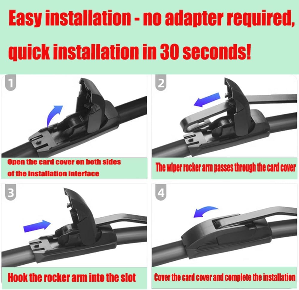 SIMPWIBLD Limpiaparabrisas delantero de alta calidad para todas las estaciones, duradero, estable y silencioso, calidad de equipo original, con