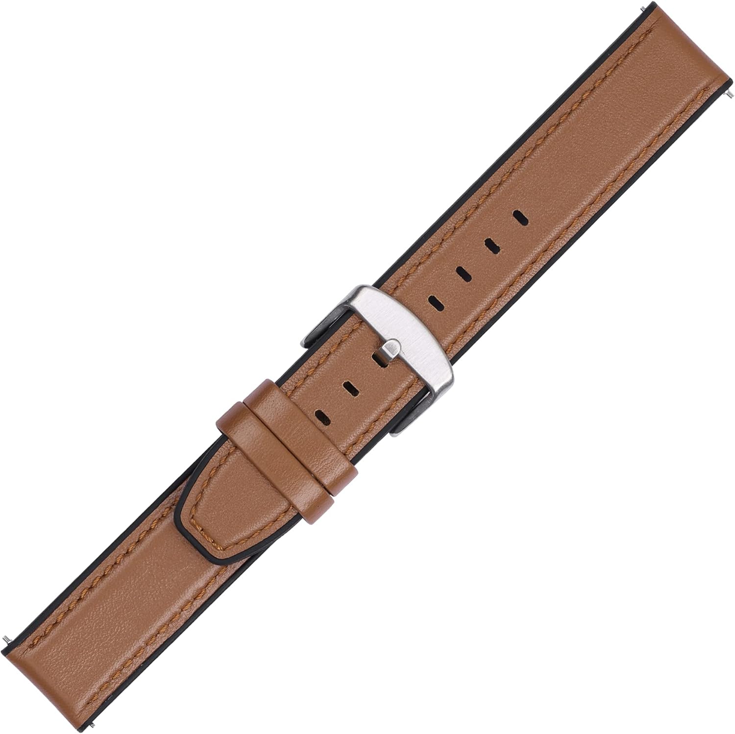 kwmobile Correa compatible con Huawei Watch GTGT2 (1.811 in) Correa – Pulsera deportiva de silicona y cuero – MarrónNegro