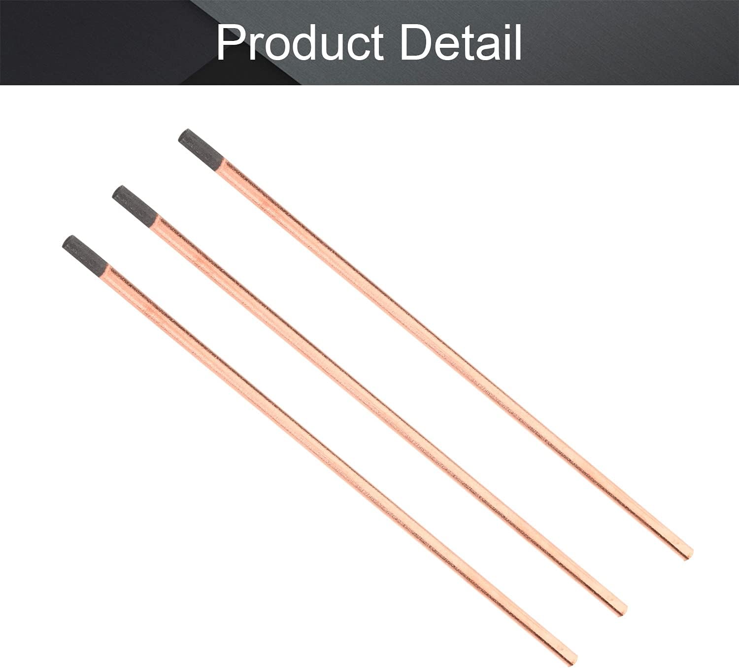 Utoolmart 3 piezas de cobre recubierto de carbono gouging carbono 0.315×13.976 in carbono gouging varas electrodos de cobre