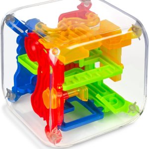 3 otters Cubo de laberinto de rompecabezas 3D, 72 obstáculos, juego de laberinto interactivo con juguete educativo para niños de 3 años en adelante 3 otters Cubo de laberinto de rompecabezas 3D, 72 obstáculos, juego de laberinto interactivo con juguete educativo para niños de 3 años en adelante