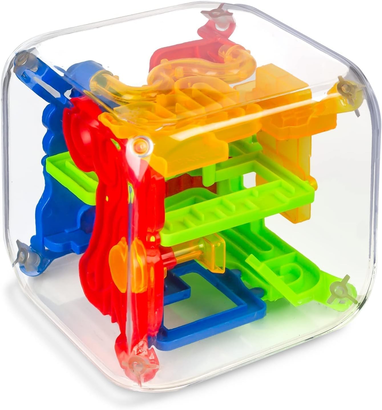 3 otters Cubo de laberinto de rompecabezas 3D, 72 obstáculos, juego de laberinto interactivo con juguete educativo para niños de 3 años en adelante