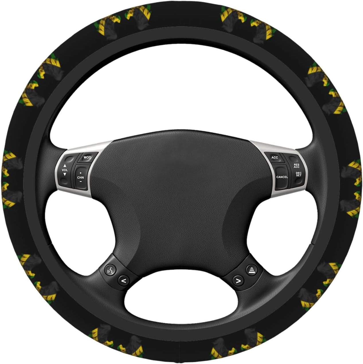 Wings Jamaica – Funda para volante para hombres y mujeres, antideslizante, elástica, gruesa, ajuste universal, 15 pulgadas