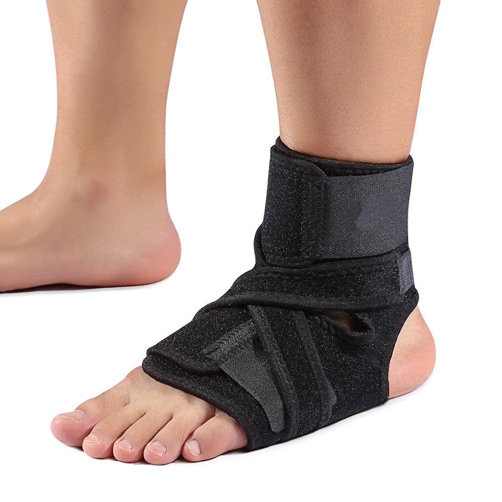 GOTOTOP Tobillera, soporte de pie transpirable ajustable, férula diurna con correa de talón que se adapta al zapato, alivio del dolor y esguinces,