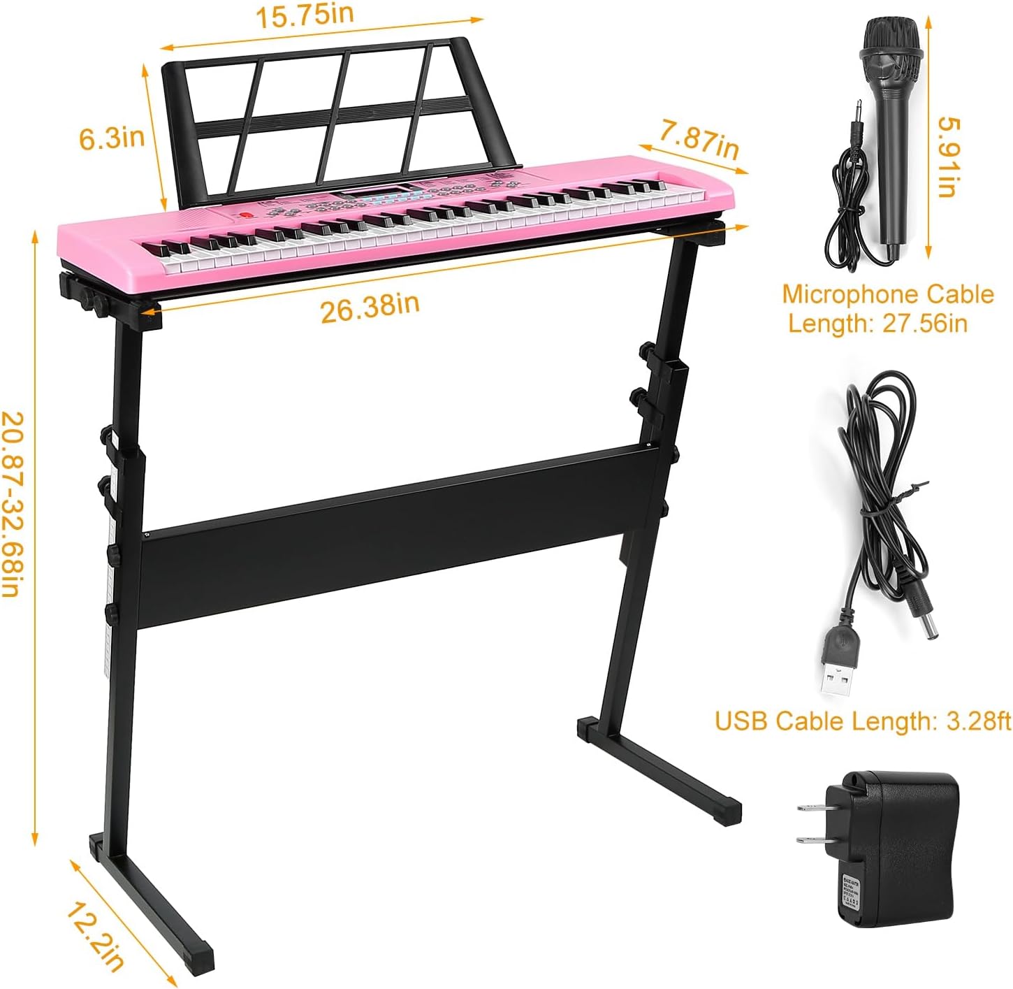 Teclado de piano, teclado de piano electrónico, 61 teclas con micrófono, teclado de música digital, instrumento de piano, teclado de aprendizaje con