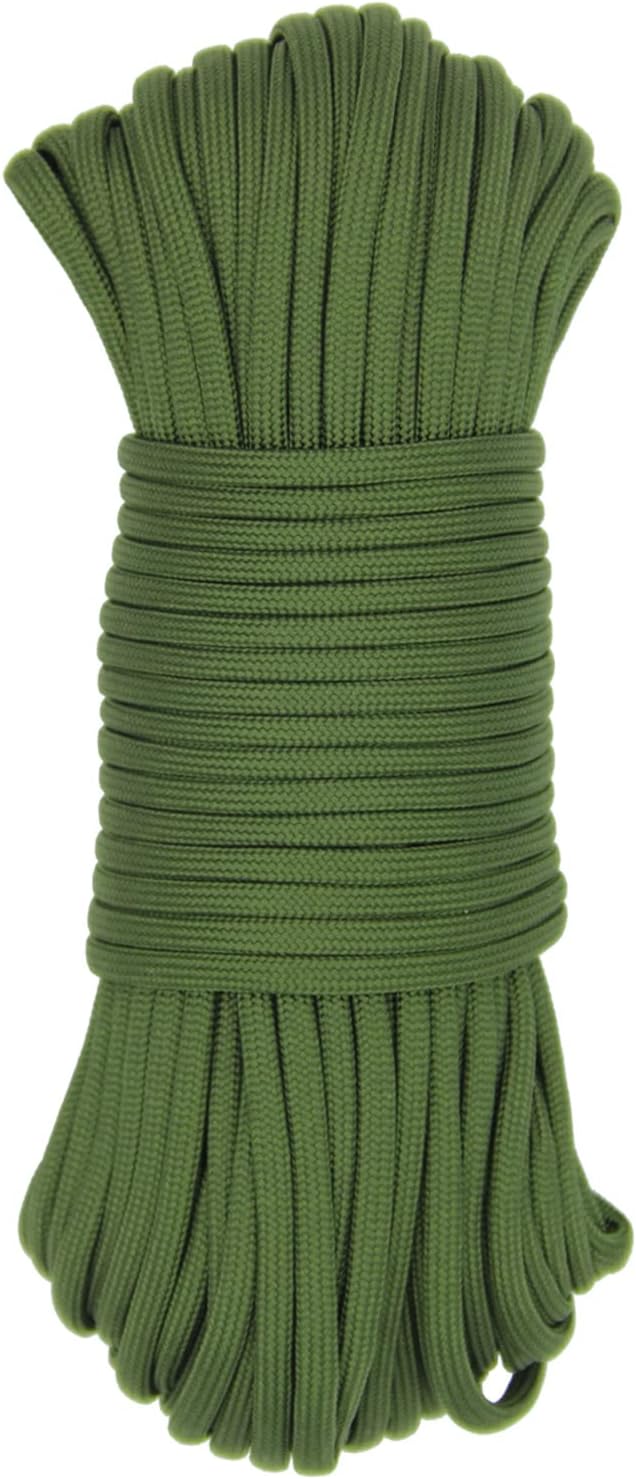 CAPARK Cuerda de paracaídas de 9 hebras de 650 libras de 0.157 in, cuerda de paracaídas de supervivencia resistente de 100 pies, tipo III-IV, para