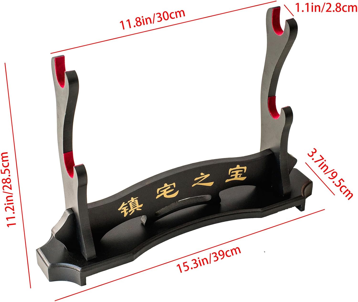 FOXSMZZ Soporte para espada samurái, soporte para espada Katana Wakizashi Tanto de terciopelo acolchado para colgar en la pared, estante para