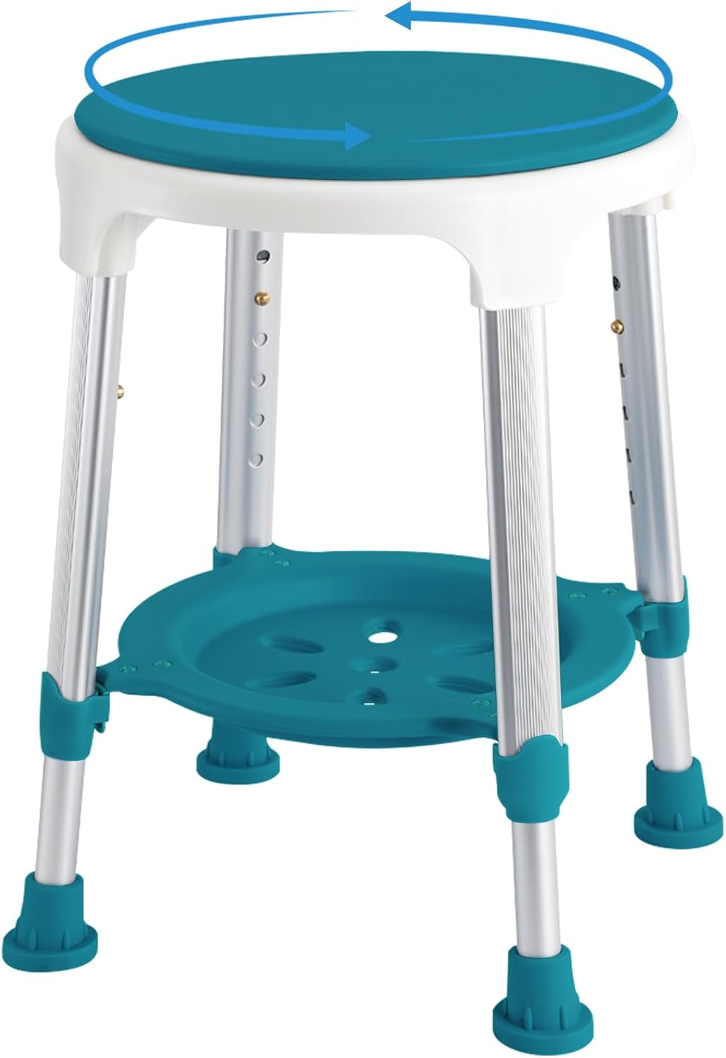 KSITEX Taburete de ducha mejorado para ducha interior, taburete pequeño de plástico de esquina para adultos mayores, taburete de ducha giratorio de