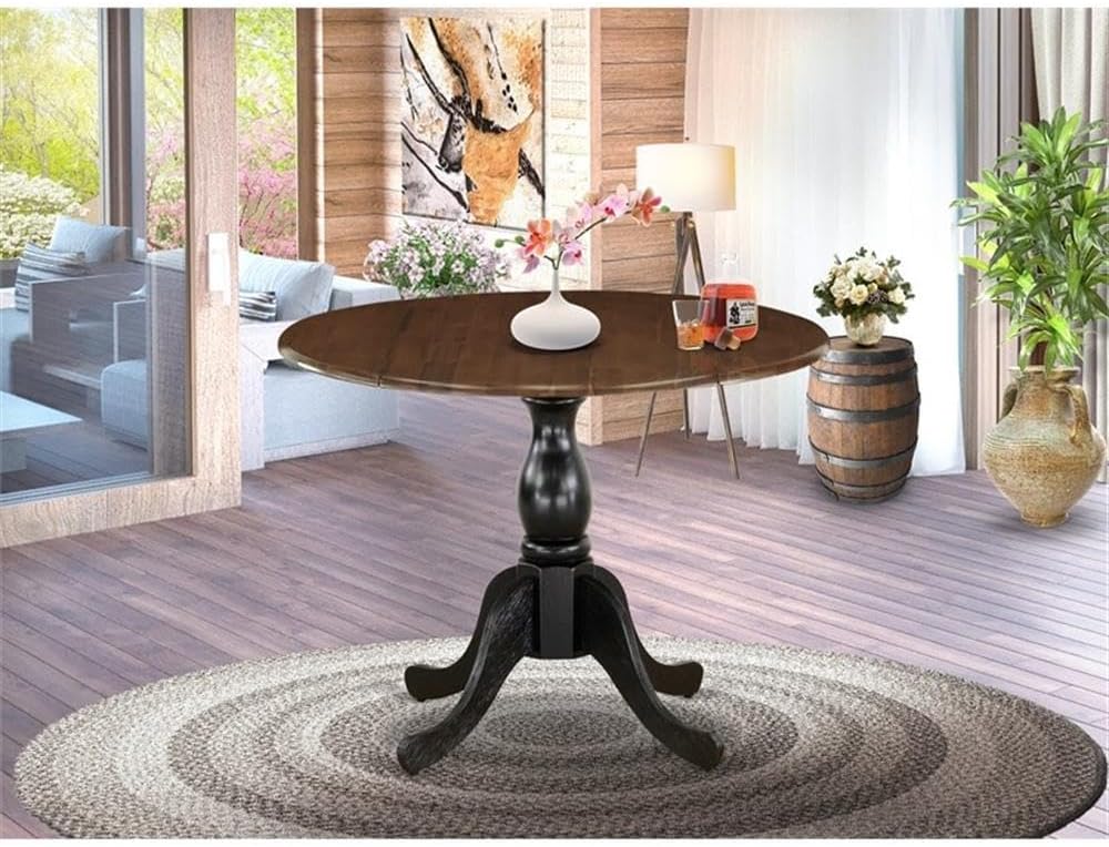 East West Furniture DST-WBK-TP Dublin – Mesa de comedor redonda con base de pedestal, 42 x 42 pulgadas, multicolor