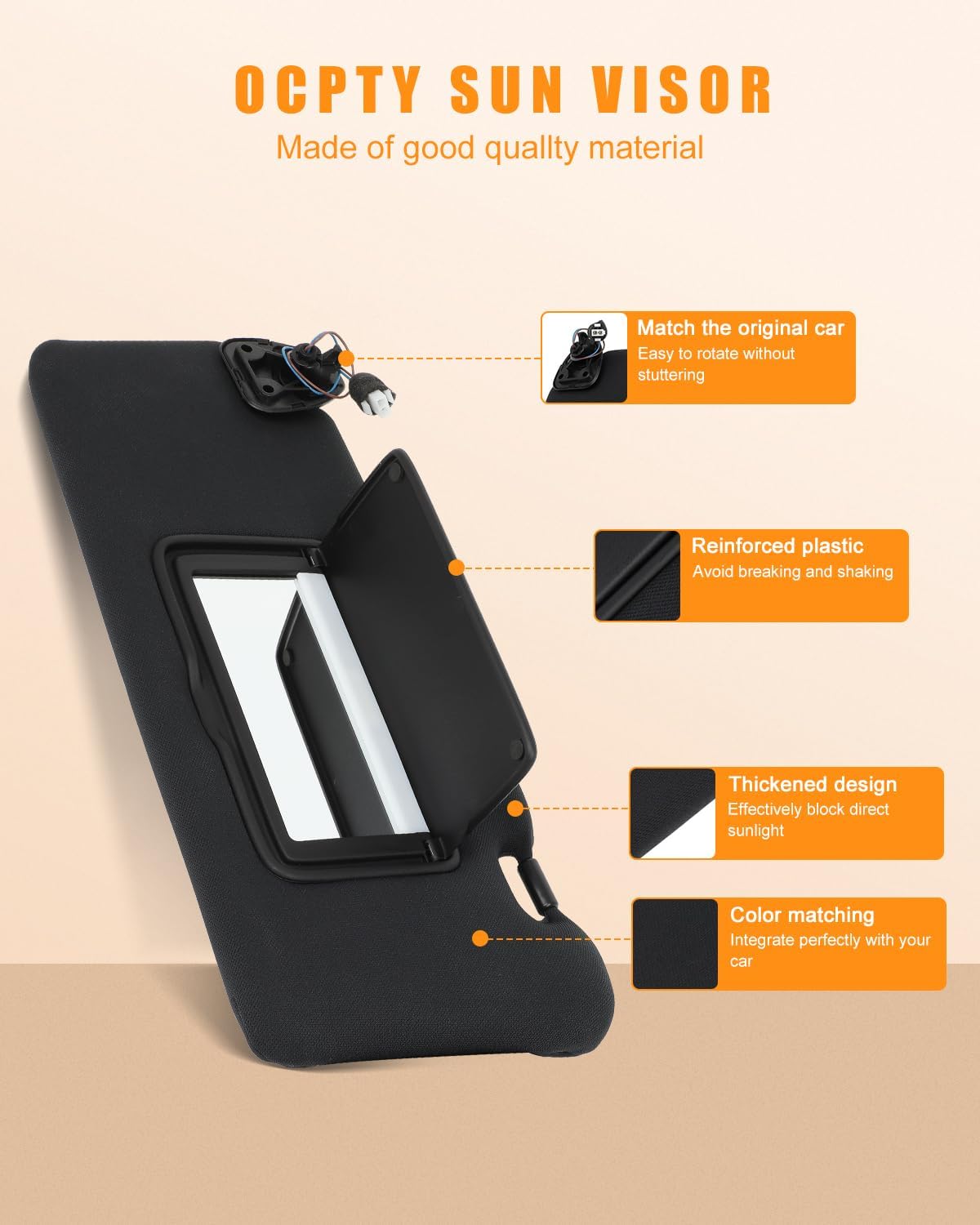 OCPTY Visera solar compatible con Nissan 370Z con techo corredizo (negro, lado izquierdo del conductor)