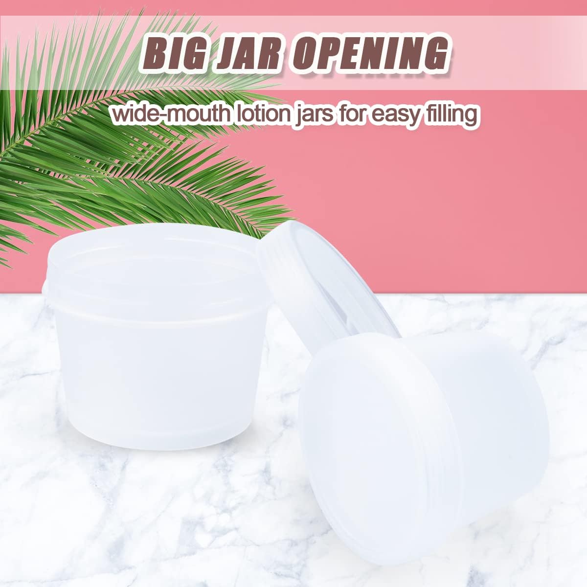 9 frascos de plástico vacíos de boca ancha con tapas de cúpula para mezclar máscaras faciales, tinte para el cabello, mantequillaloción corporal,