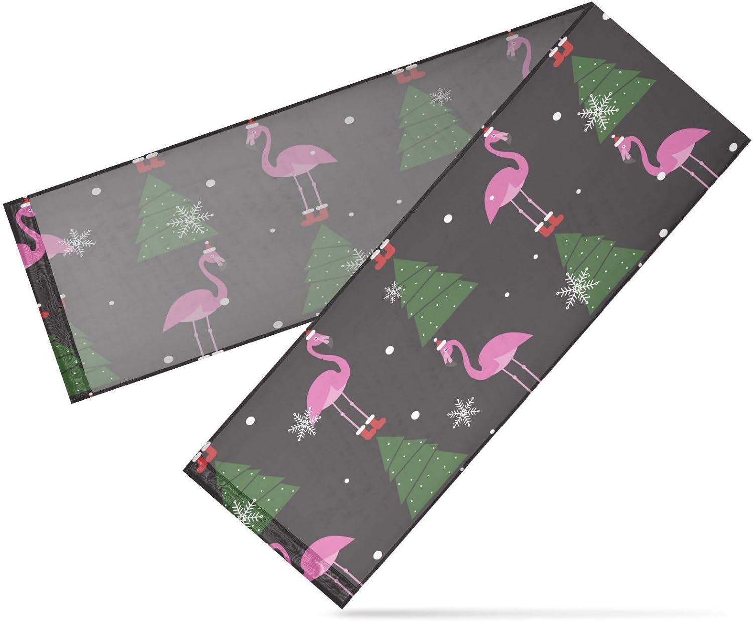 Camino de mesa de flamenco navideño para decoración de cocina, camino de mesa de Navidad de 120 pulgadas de largo