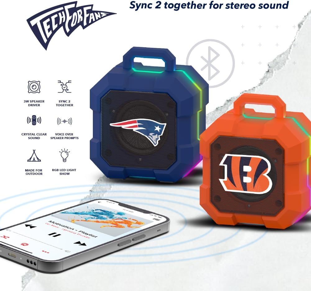 SOAR – Altavoz inalámbrico unisex con Bluetooth y luz LED, diseño Shockbox de la NCAA