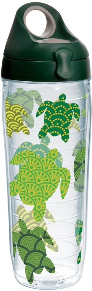 Tervis Vaso aislado de doble pared con diseño de tortuga fabricado en Estados Unidos mantiene las bebidas frías y calientes, botella para agua de 24