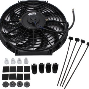 1 juego de ventilador negro de 12 pulgadas universal delgado ventilador eléctrico radiador ventilador de refrigeración de motor Push Pull Pull 12V 1 juego de ventilador negro de 12 pulgadas universal delgado ventilador eléctrico radiador ventilador de refrigeración de motor Push Pull Pull 12V