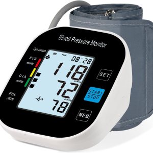 laukum Monitor de presión arterial para uso doméstico máquina automática de presión arterial con gran pantalla retroiluminada, alta precisión para 2 laukum Monitor de presión arterial para uso doméstico máquina automática de presión arterial con gran pantalla retroiluminada, alta precisión para 2