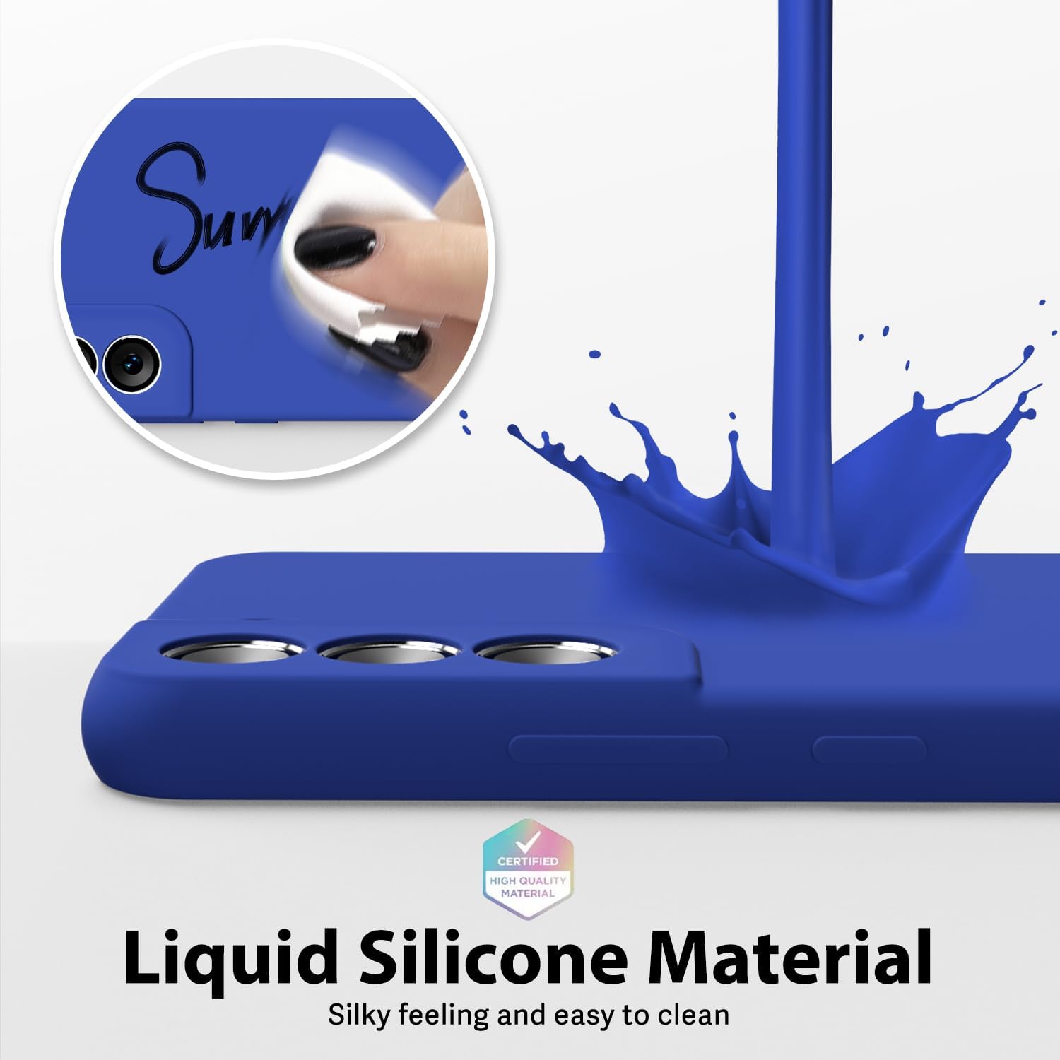 oakxco Funda para teléfono Samsung Galaxy S22 de silicona líquida, bonita funda de gel de TPU suave y delgada para mujeres y niñas, diseño estético,