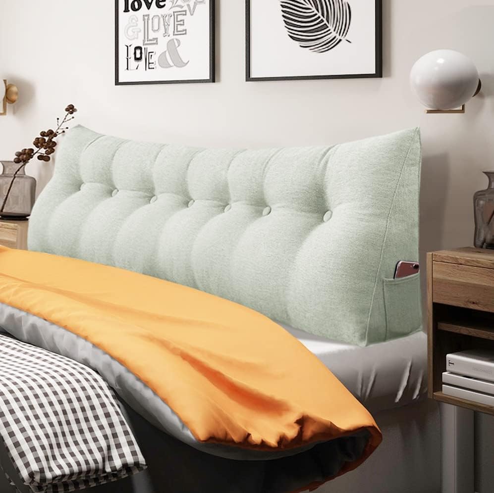 Almohada de cabecero de cuña tamaño King, almohada grande para cama, almohada de lectura triangular, almohada de apoyo para la espalda para sentarse