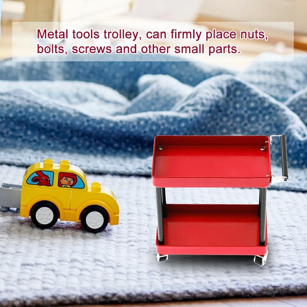 Mini carrito con ruedas a control remoto de 2 niveles, carrito de almacenamiento, organizador de estanterías multiusos, estante de escritorio con