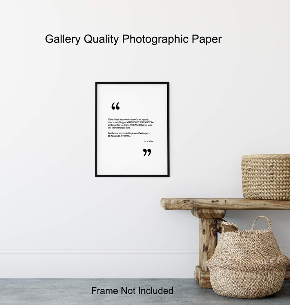 A.A. Milne Quote Wall Art Print – 8×10 Unframed Photo – Perfect Inspirational and Motivational Gift, Chic Home Decor