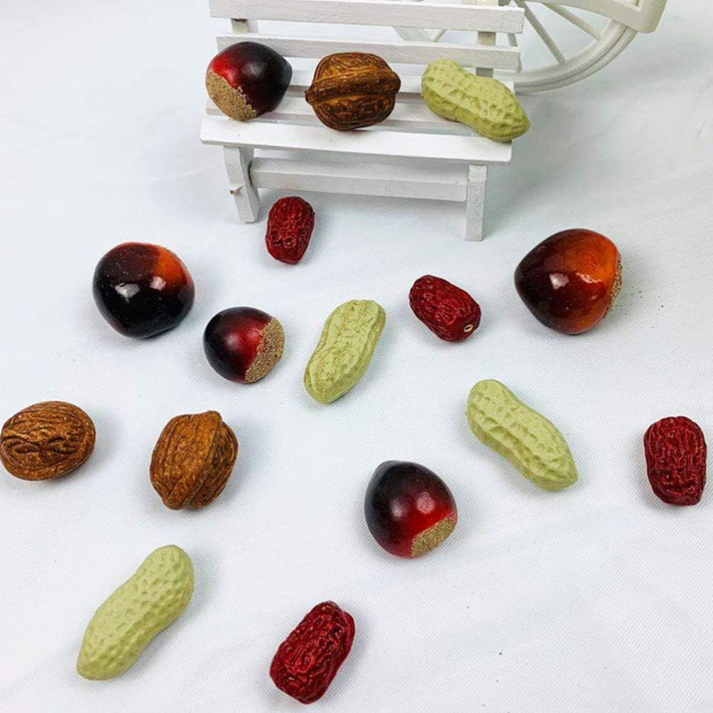 ULTNICE RWW19R7Y18FAVH18XI, 20 piezas de castaña artificial, espuma de frutas sintéticas, dispersión de mesa de frutas sintéticas, juguetes
