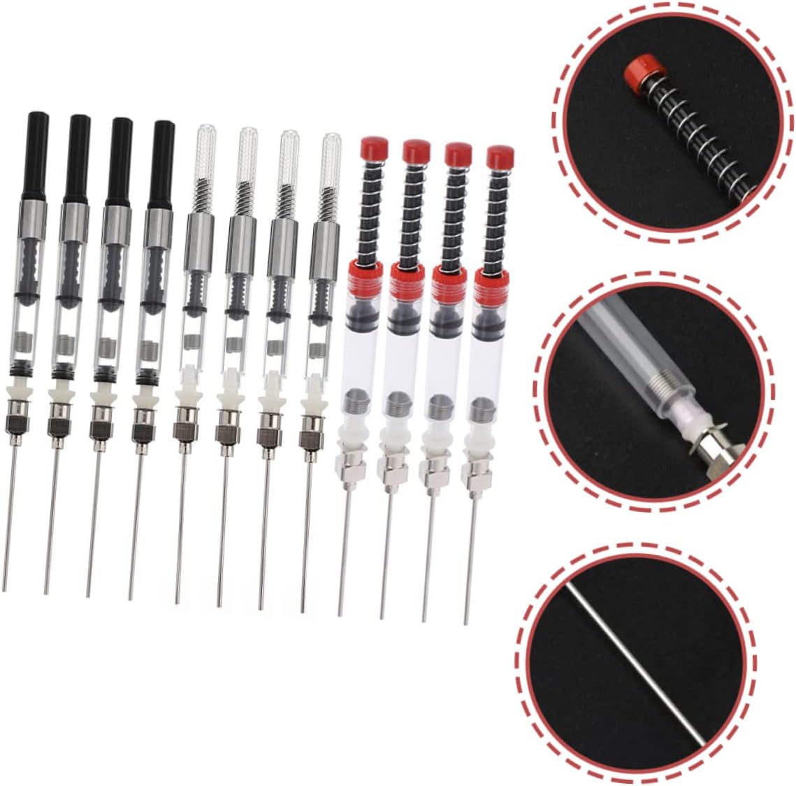 Pluma estilográfica, convertidor de resorte, 12 piezas, con absorción de tinta, kit de pluma estilográfica, relleno de resorte para bolígrafo,