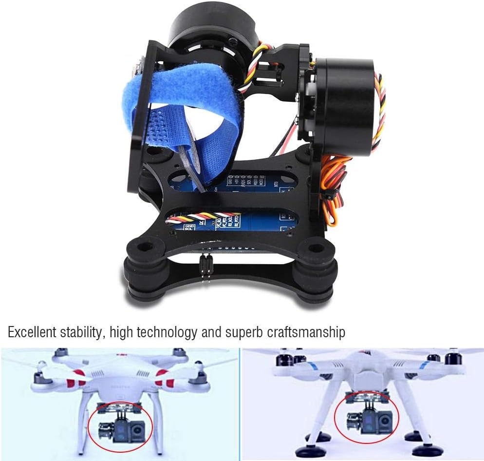 Gimbal de cámara RC Dron, tablero de cardán sin escobillas de metal BGC 2.2 para 33+ 4 cámaras RC Drone Quadcopter accesorio de pieza de componente