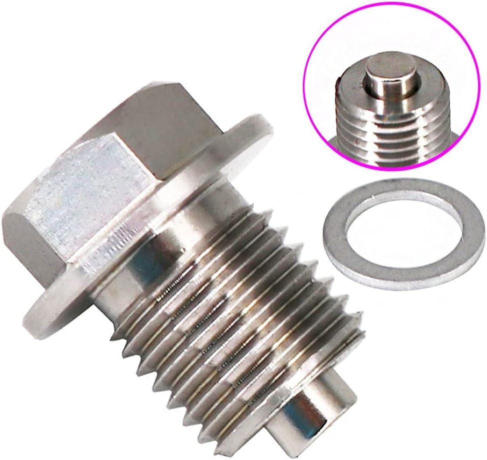 Tapón de drenaje de aceite de acero inoxidable con imán de neodimio M14 x 4.9 ft m universal