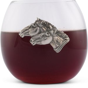 Vagabond House Copa de vino sin tallo de caballo de peltre, cristal soplado a mano, estilo ecuestre, 3.25 pulgadas de alto, capacidad de 8 onzas, Vagabond House Copa de vino sin tallo de caballo de peltre, cristal soplado a mano, estilo ecuestre, 3.25 pulgadas de alto, capacidad de 8 onzas,