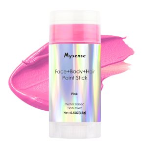 Mysense Pintura en barra para el cabello facial y corporal rosa intenso, color de cabello temporal a base de agua, pintura corporal mezclable en Mysense Pintura en barra para el cabello facial y corporal rosa intenso, color de cabello temporal a base de agua, pintura corporal mezclable en