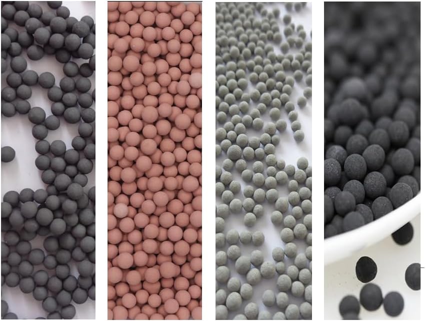 DGQ Perlas de filtro de ducha de 5.29 oz de repuesto para cabezal de ducha, bolas de piedra mineral para filtración de agua, incluyendo 8 tipos de