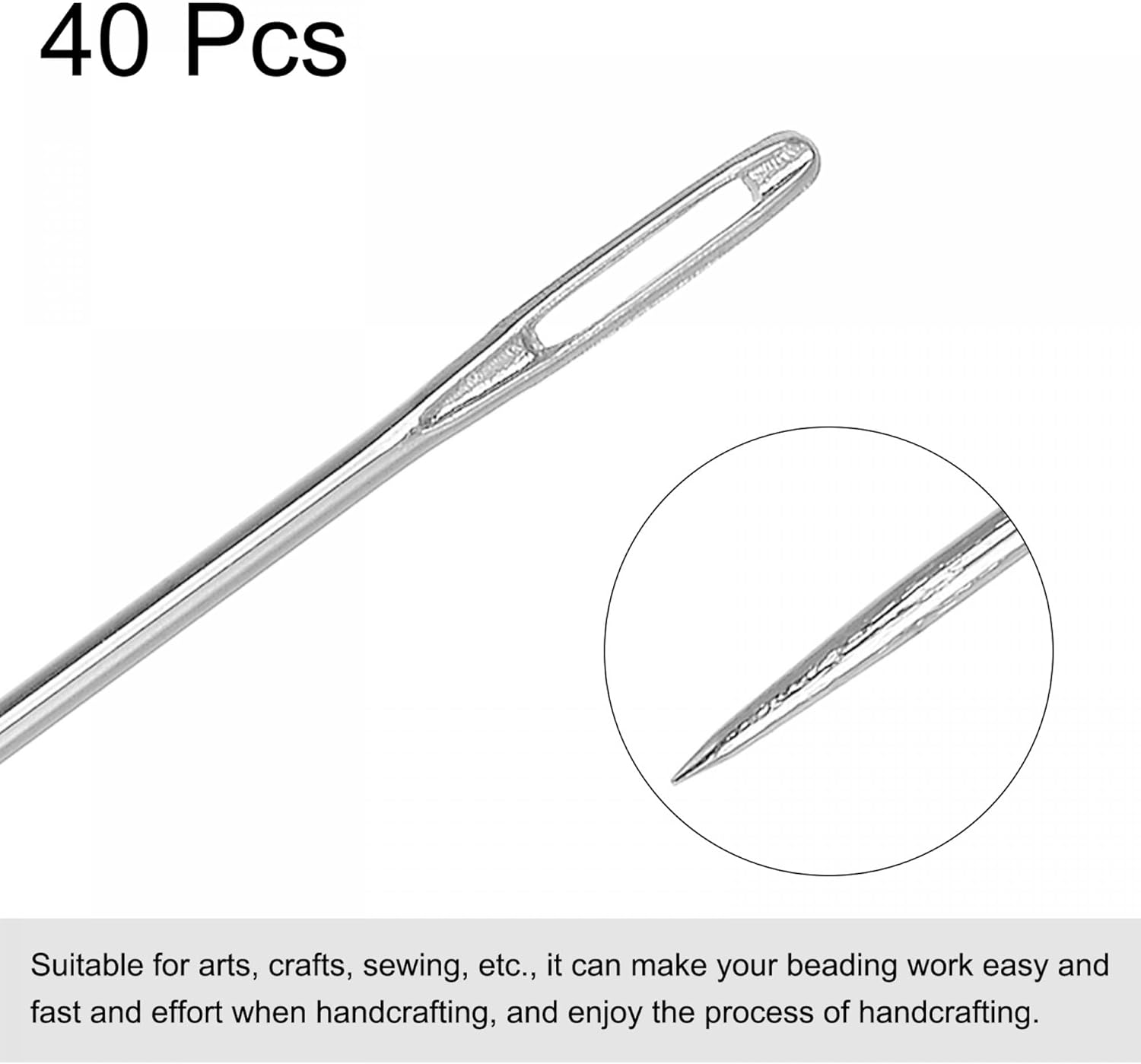 uxcell Agujas de coser rectas largas bordadas agujas de rebordear acero inoxidable 6.89 pulgadas 40pcs