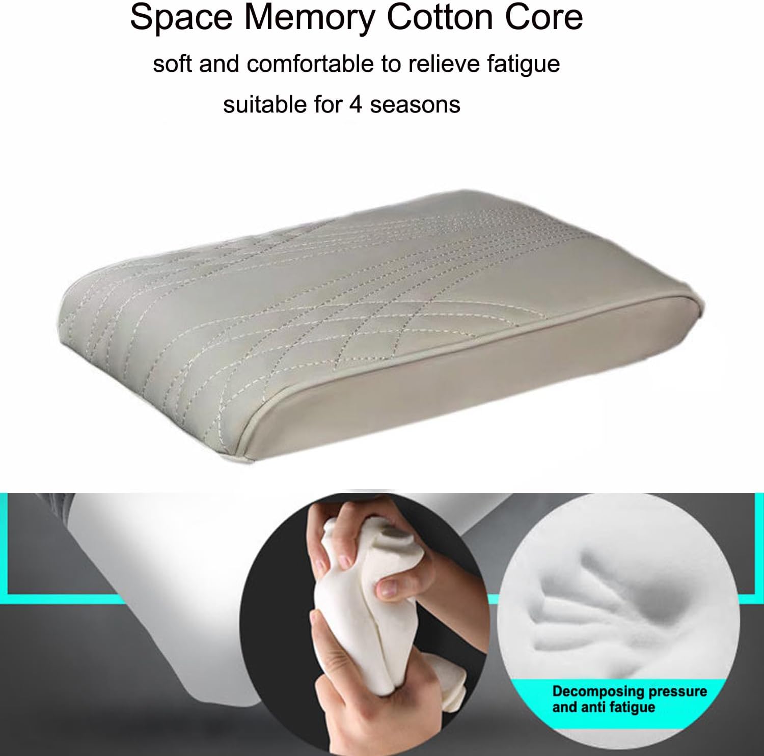 Funda para reposabrazos de automóvil, almohadilla universal de espuma viscoelástica para consola central de automóvil, cojín para reposabrazos de