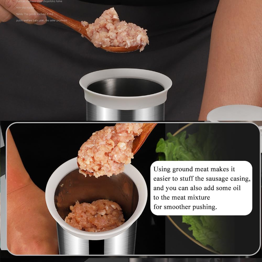 Máquina de salchichas casera de cocina con 4 tubos de relleno, máquina de salchichas vertical, relleno rápido de salchichas, 2.2 libras