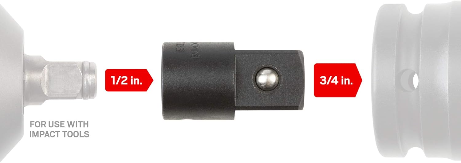 TEKTON Adaptador de impacto de 12 pulgada (F) x 34 pulgadas (M)  SIA24103