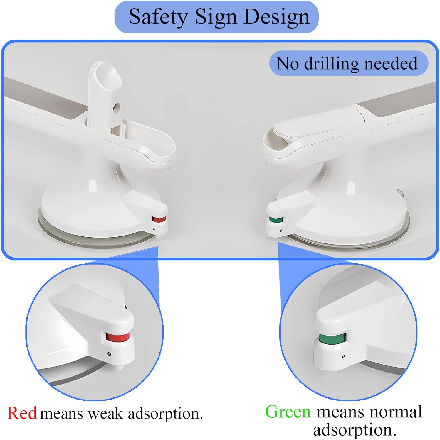 Grab Bars for Bathtubs and Showers,12 inch Shower Handle,Non-Slip Handrail Safety Grip for Seniors No Drilling,Grab Bars for Elderly for Wall,Shower