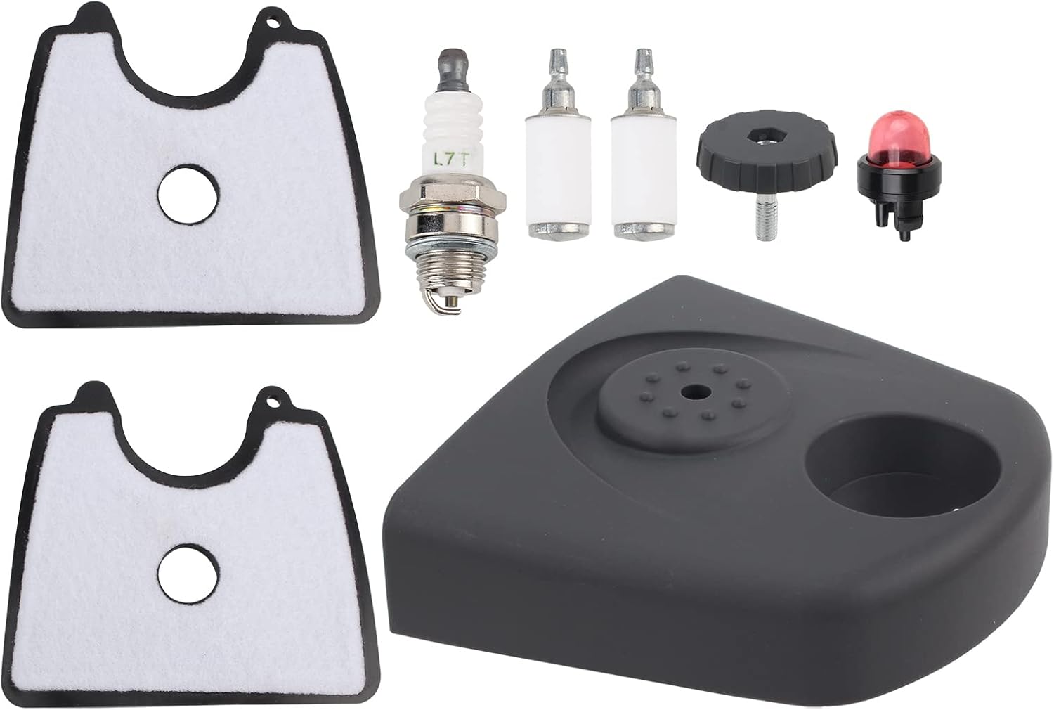 Carbbia 545109601 Airbox Cover para Husqvarna, 545112101 Filtro de aire para soplador Craftsman Fuel Filter Primer Bombilla Bujía
