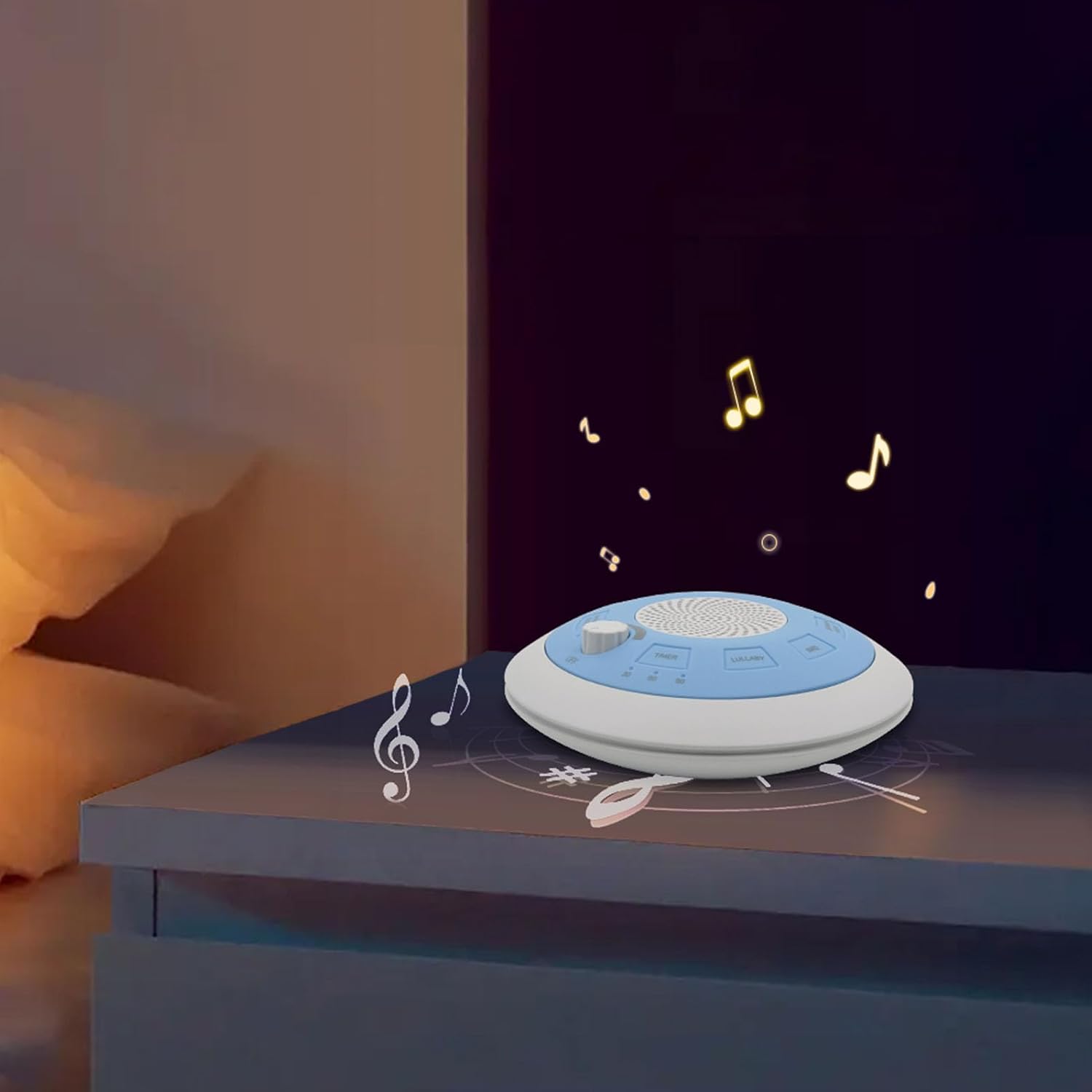 Máquina de sonido de ruido blanco con 8 sonidos relajantes, configuraciones, diseño moderno, ayuda para dormir portátil con apagado automático para