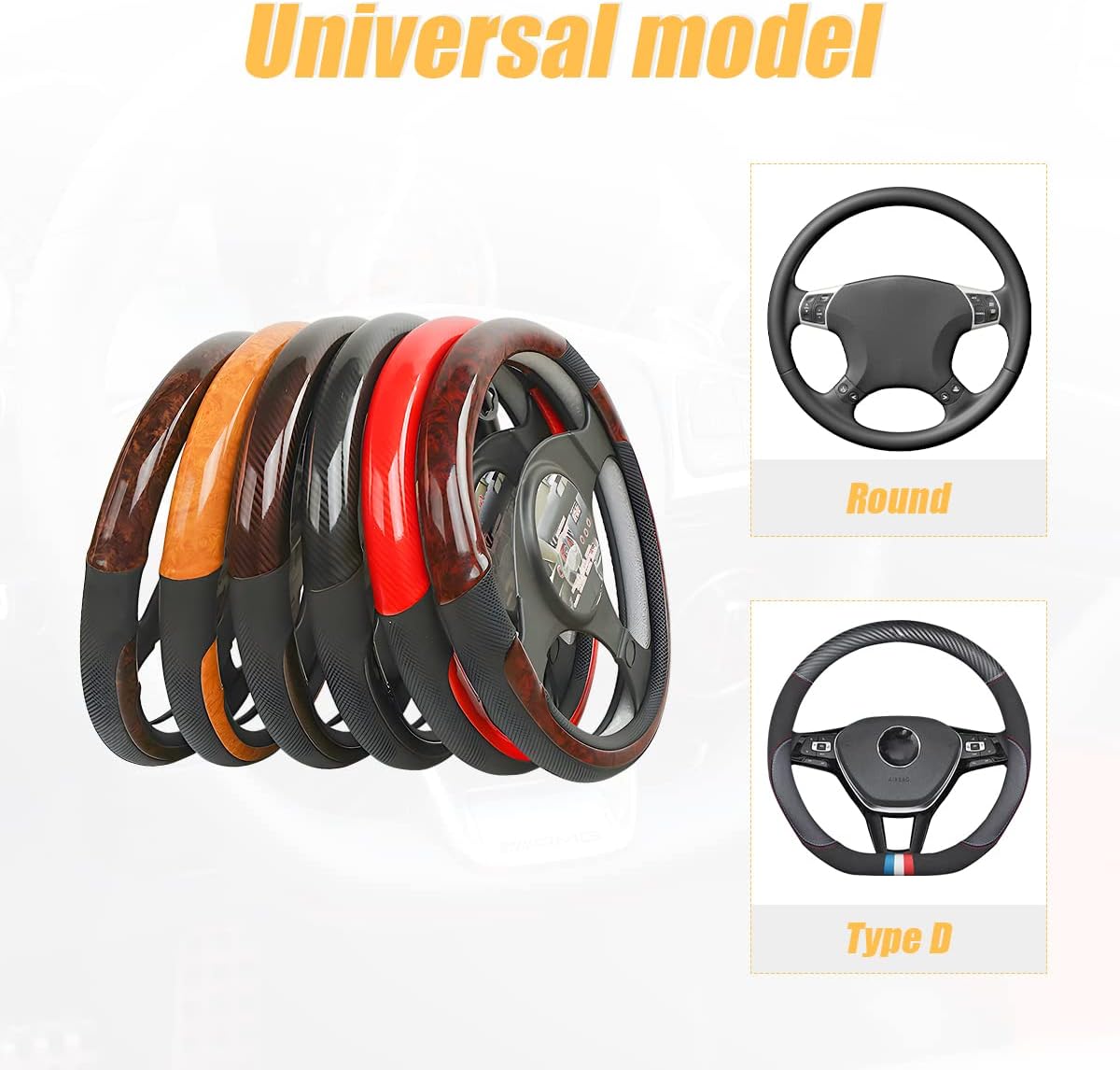 Funda universal para volante de automóvil, de piel de microfibra de 15 pulgadas, antideslizante, transpirable, sin olor, protector de volante de