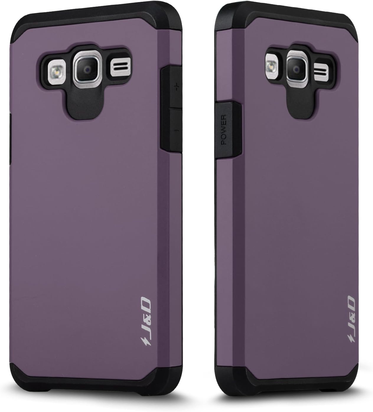 J&D funda para Samsung Galaxy On 5, delgada, de alta resistencia, doble capa, a prueba de golpes., Púrpura