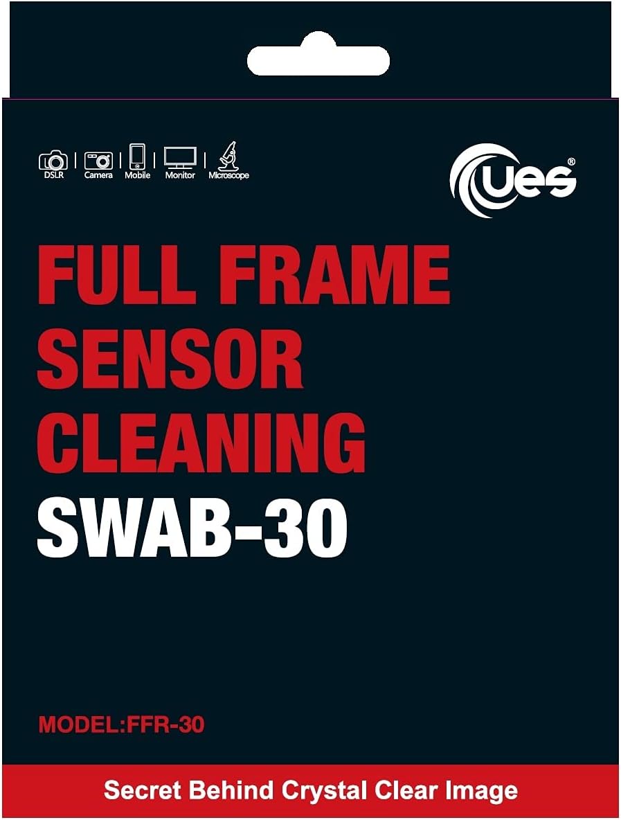 UES FFR-30 Hisopos de limpieza de sensores de cámara digital DSLR o SLR para sensores de fotograma completo (hisopos de 1.181 x 0.945 in, sin
